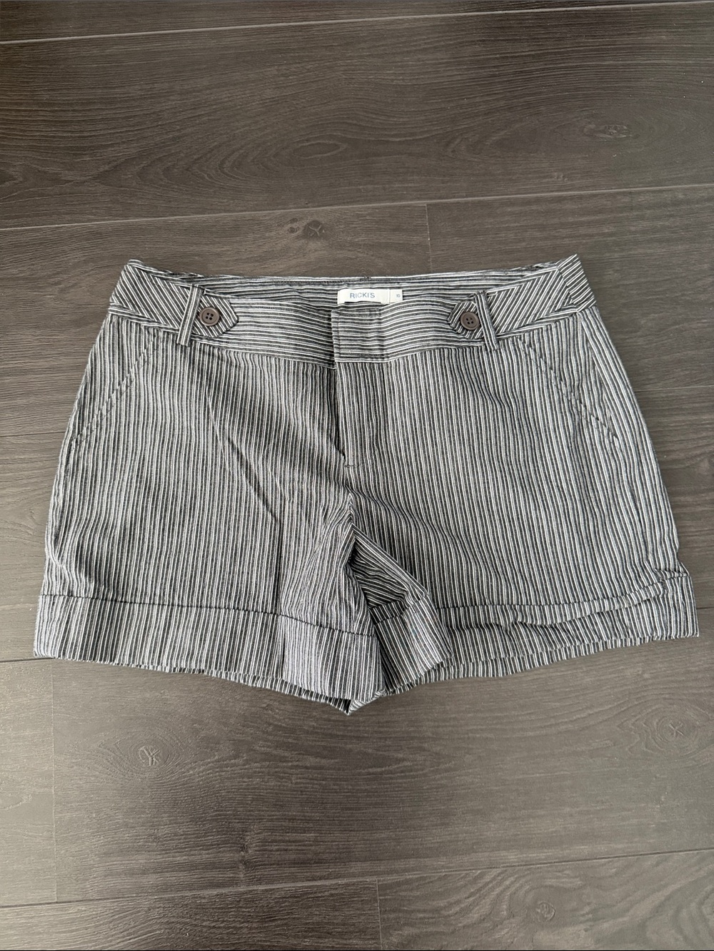Ricki’s - Women's Black & White Pinstripe Cuffed Shorts